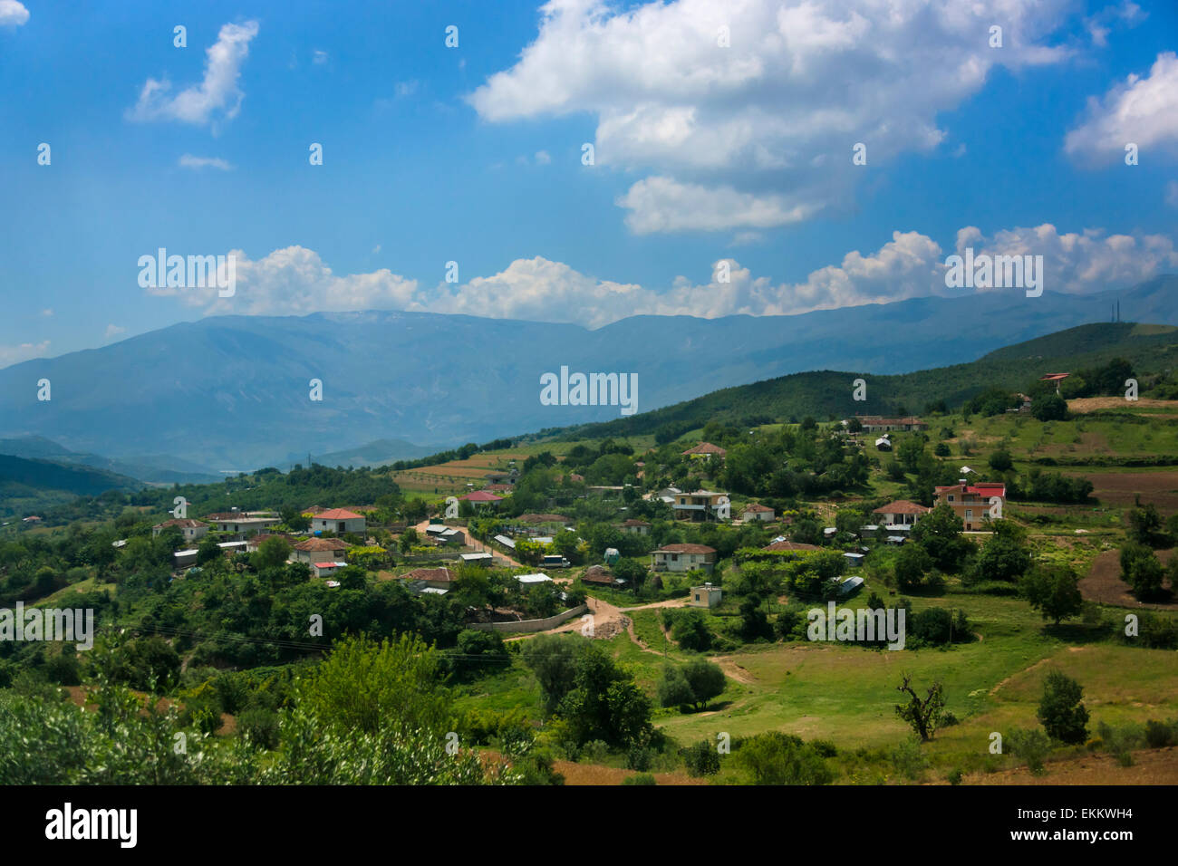 Argirocastro in montagna, sito Patrimonio Mondiale dell'UNESCO, Albania Foto Stock