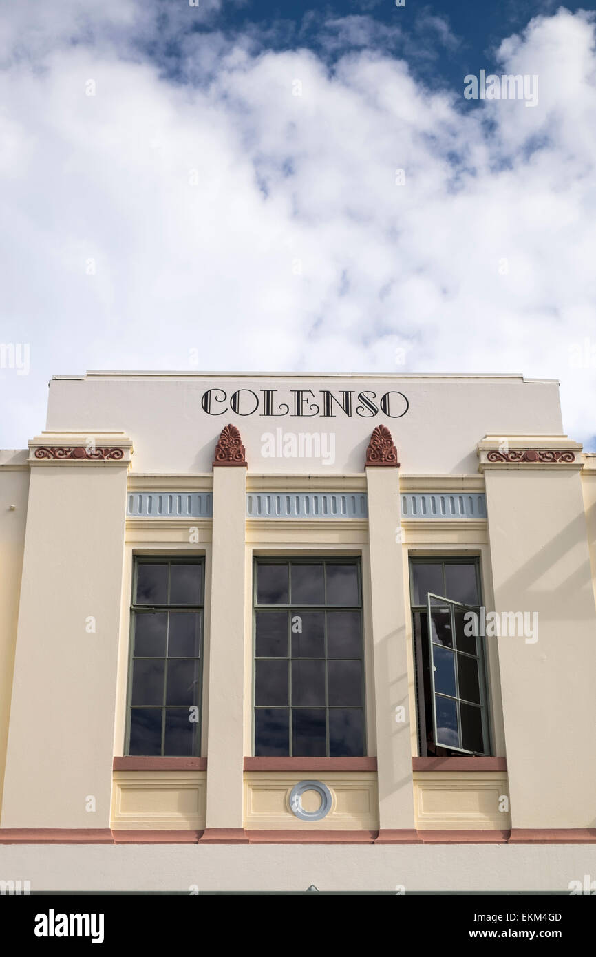 Camere Colenso, architettura art deco Napier, Nuova Zelanda. Foto Stock