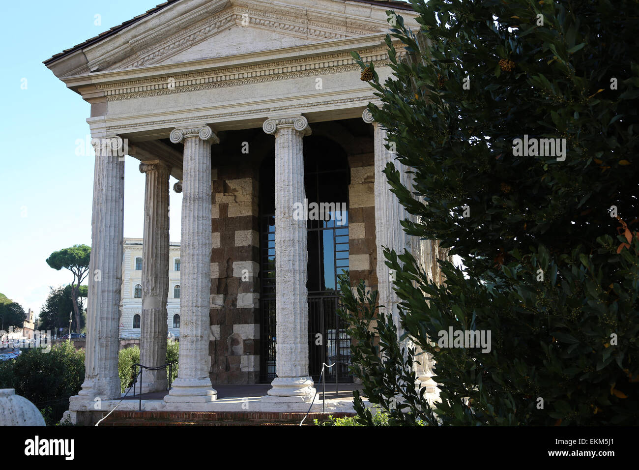 L'Italia. Roma. Il Tempio di Portunus. Dedicato al dio Portunus. Ordine ionico. Foro Boario. I secolo A.C. Repubblica era. Foto Stock