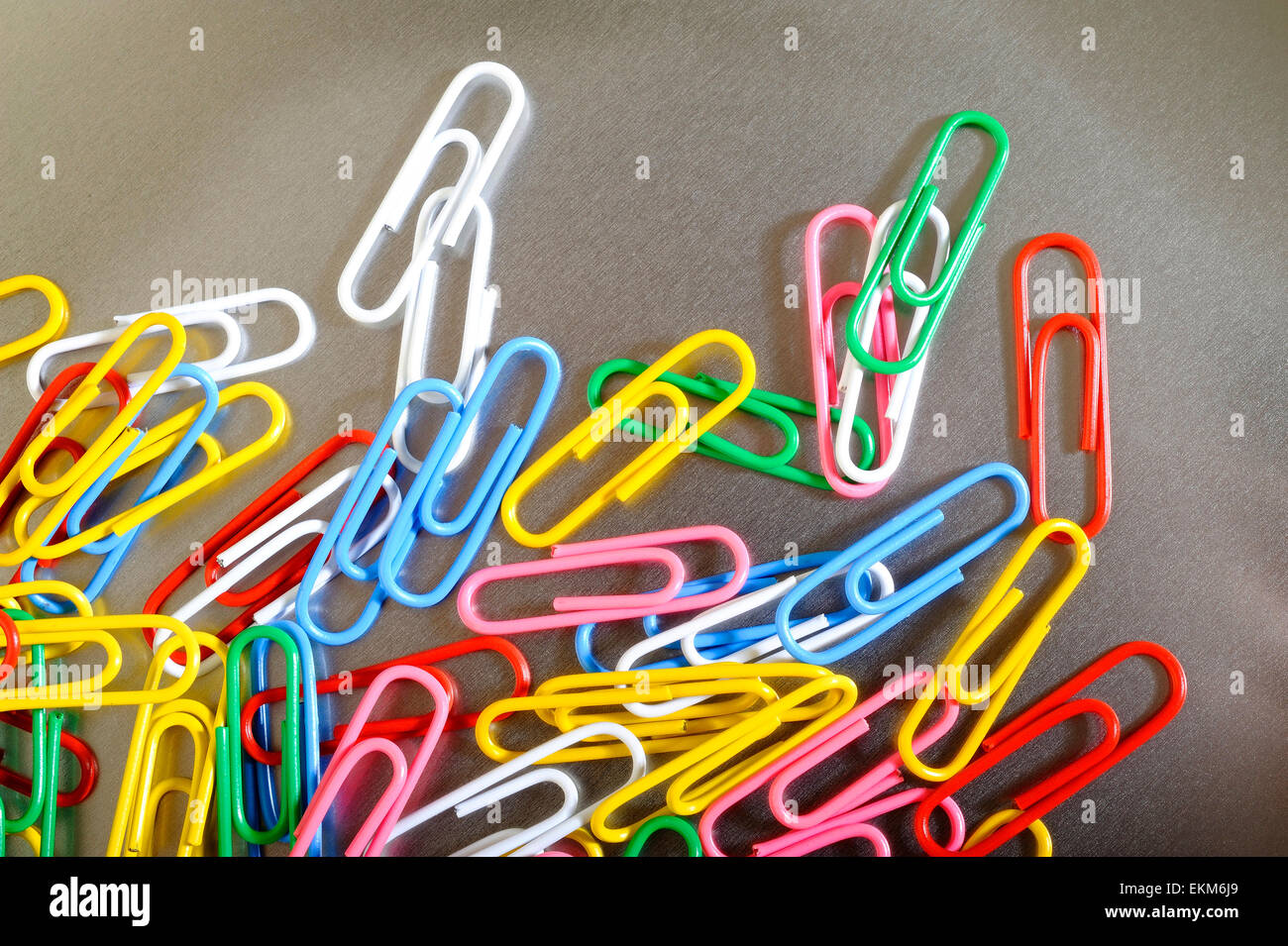 Carta colorata clip Foto Stock