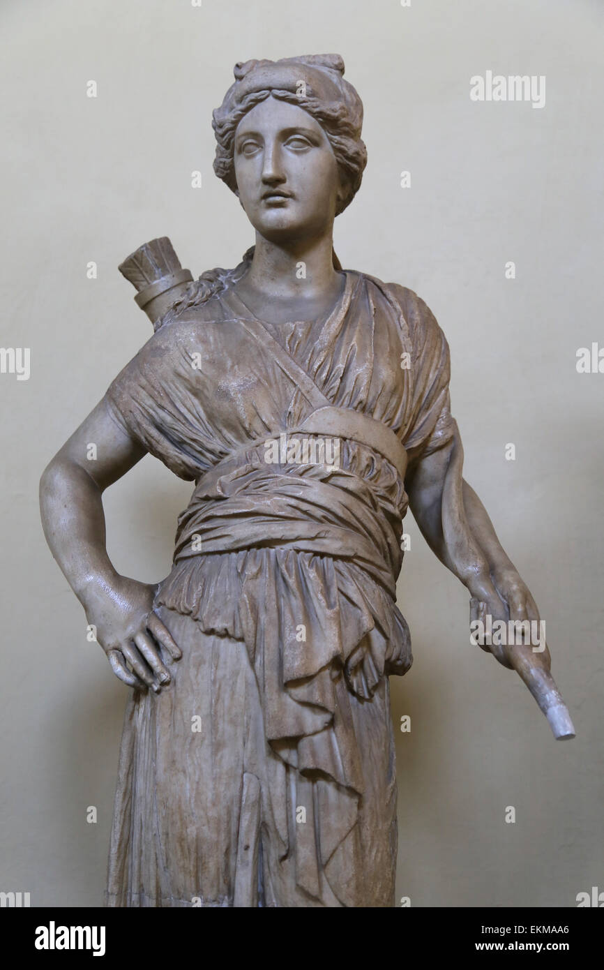 Statua di Artemis. Copia di un originale greco del III secolo a.C.. Musei Vaticani. Chiaramonti. Foto Stock