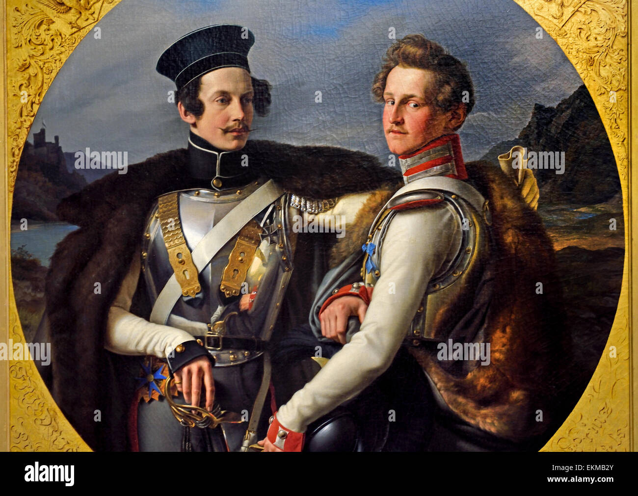 Doppio ritratto di Princes Friedrich Wilhelm di Prussia e Wilhelm 1830 Friedrich Wilhelm Schadow ( 1789 - 1862 ) è stato un romantico tedesco pittore. Germania Foto Stock
