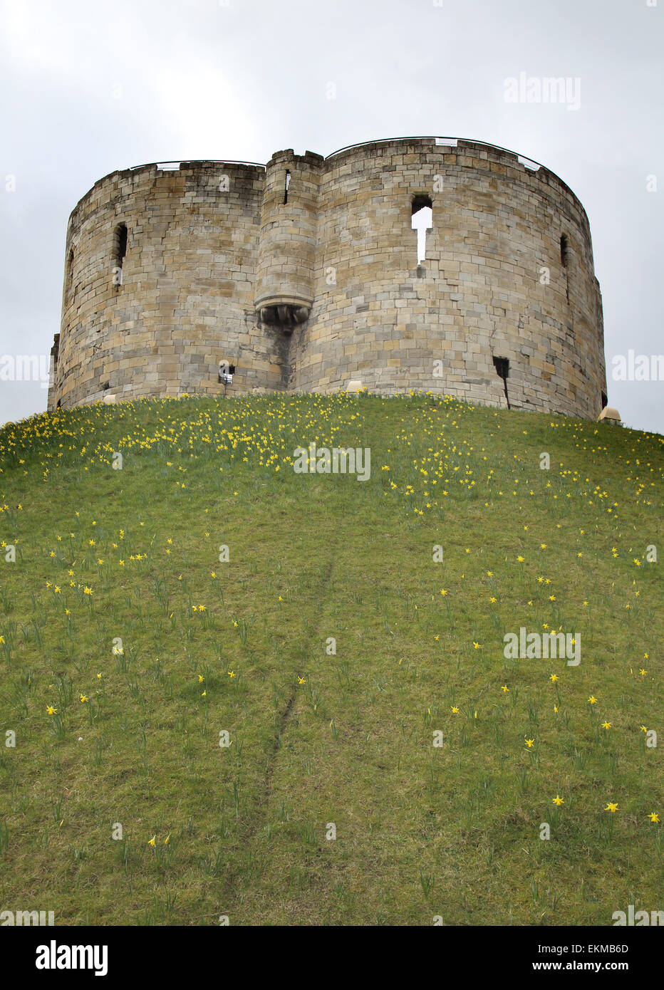 La storica torre di Clifford nella città di York Foto Stock