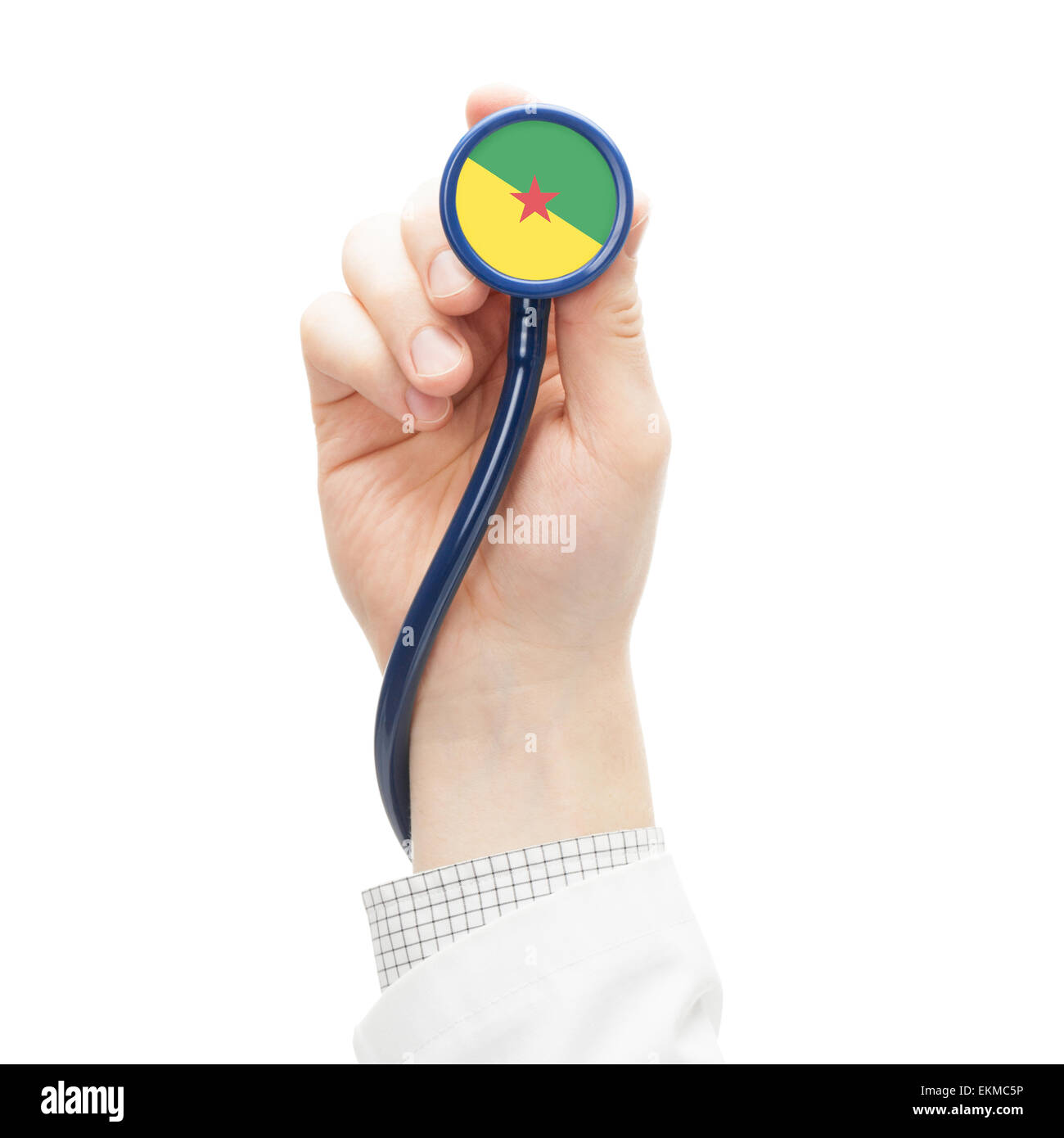 Uno stetoscopio con bandiera serie concettuale - Guyana francese Foto Stock