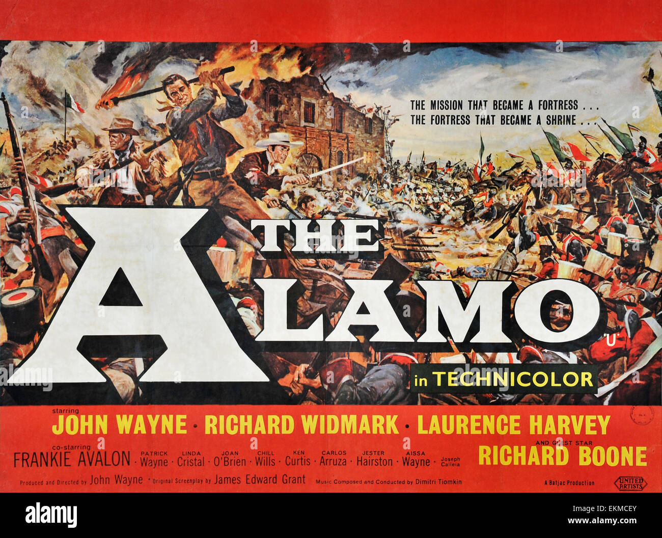 Poster di "l'Alamo' un 1960 storico americano film epico circa il 1836 Battaglia di Alamo prodotto e diretto da John Wayne Foto Stock