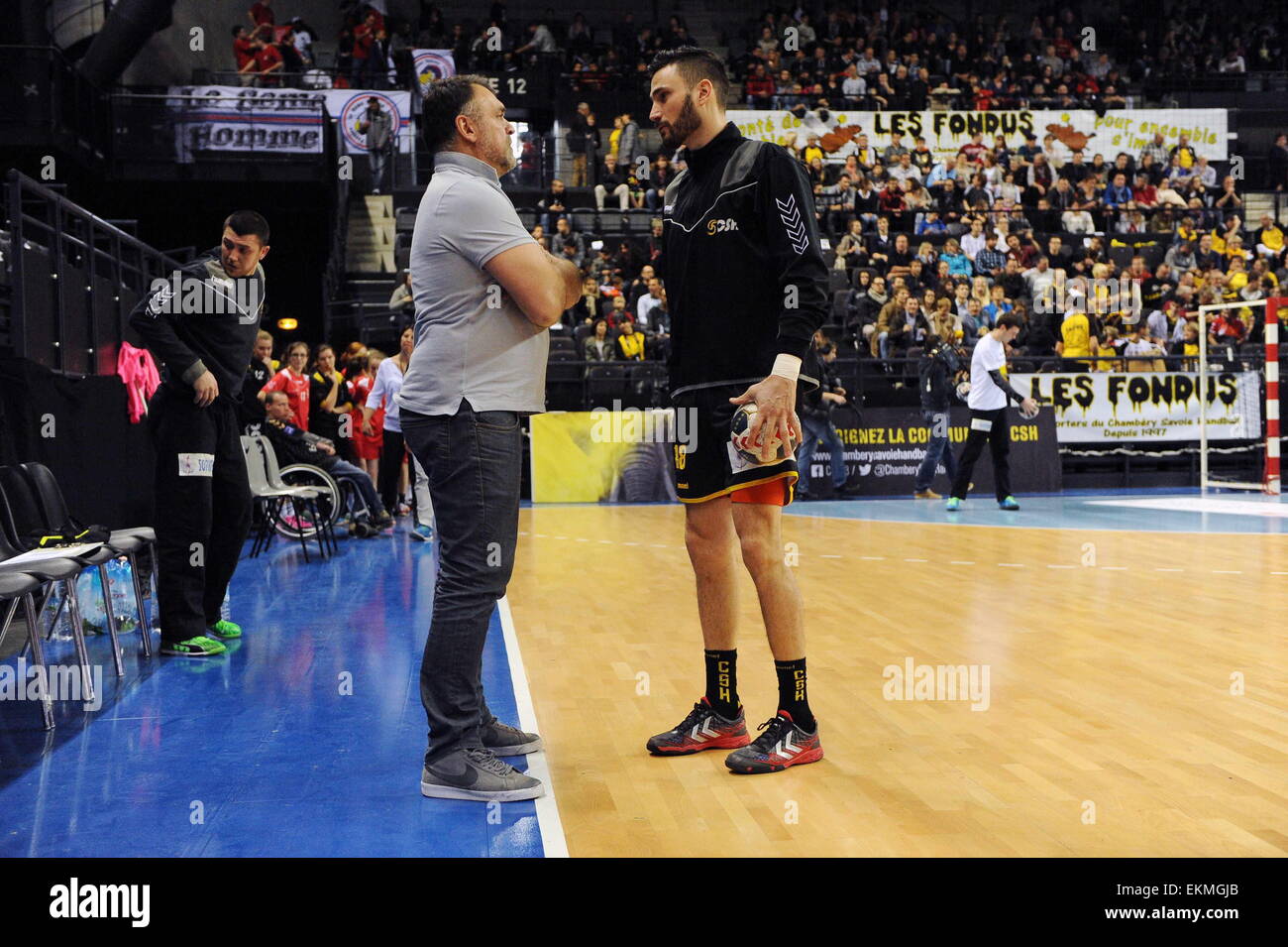 Philippe GARDENT/Cedric PATY - 05.04.2015 - Chambery/Paris Saint Germain - 1/2Finale Coupe de France.Photo : Jean Paul Thomas/Icona Sport Foto Stock
