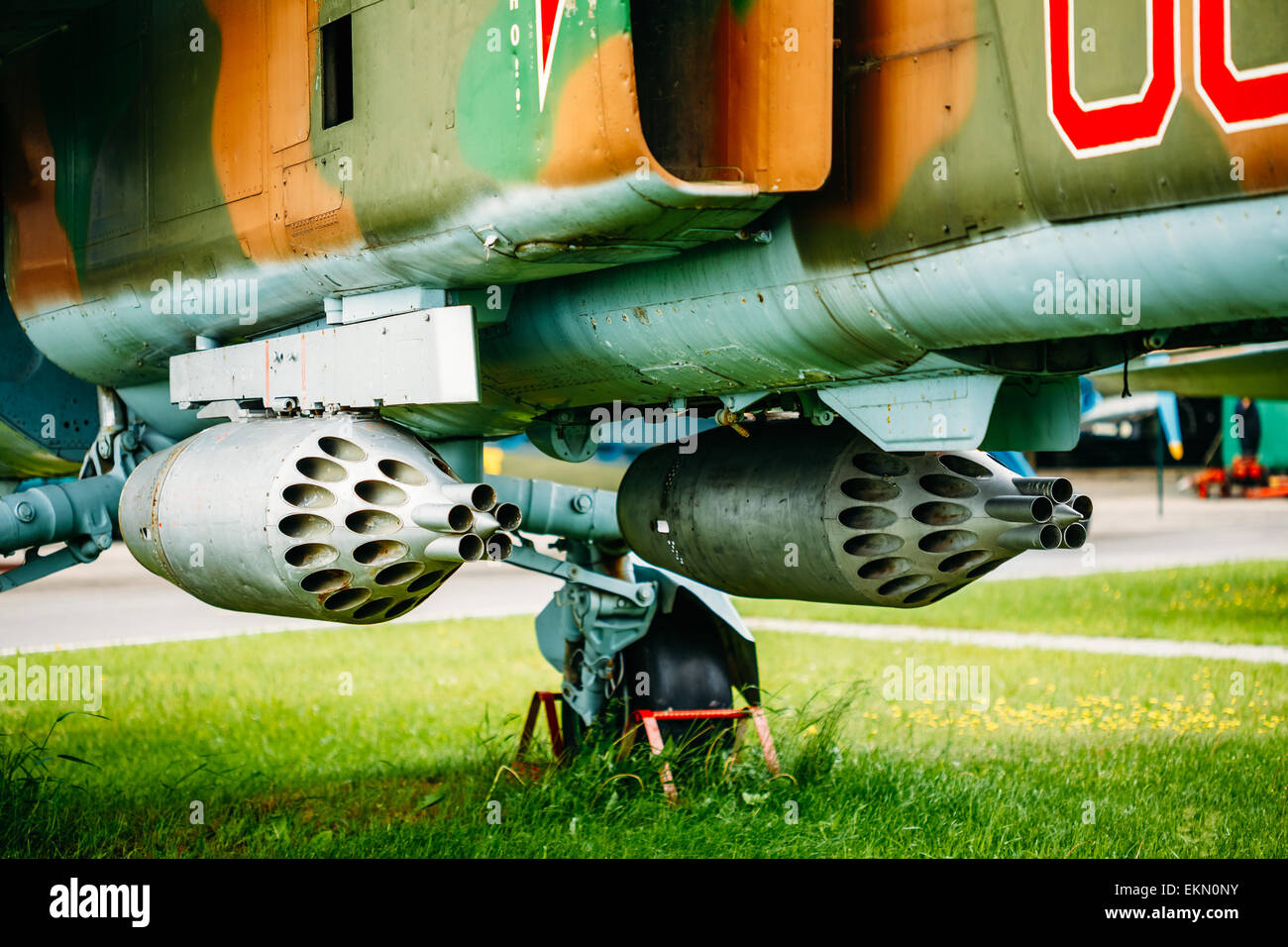 Sovietica russa Mikoyan MiG-27K è a geometria variabile a terra di aeromobili di attacco, originariamente costruito da Mikoyan design bureau Foto Stock