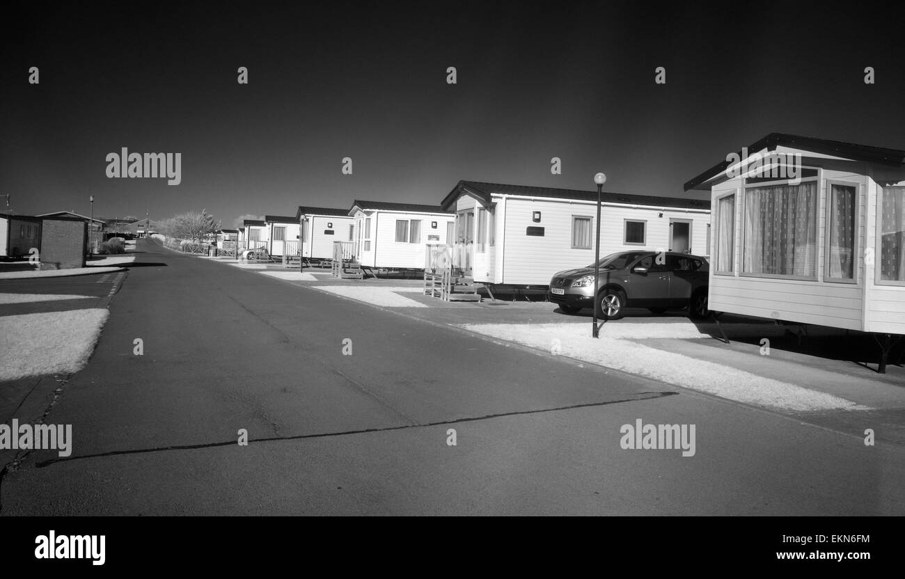 Infrarossi immagini monocromatiche di vacanza roulotte. Foto Stock