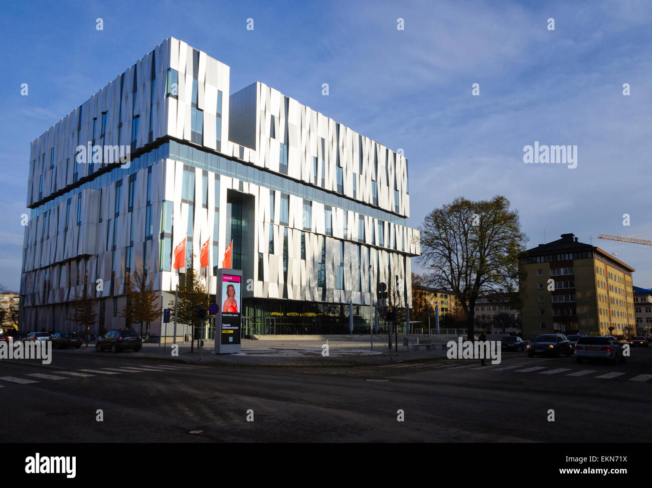 Uppsala Konsert & Kongress (UKK e Musikens hus), una sala concerti e il centro congressi di Uppsala, Svezia; moderna architettura scandinava Foto Stock