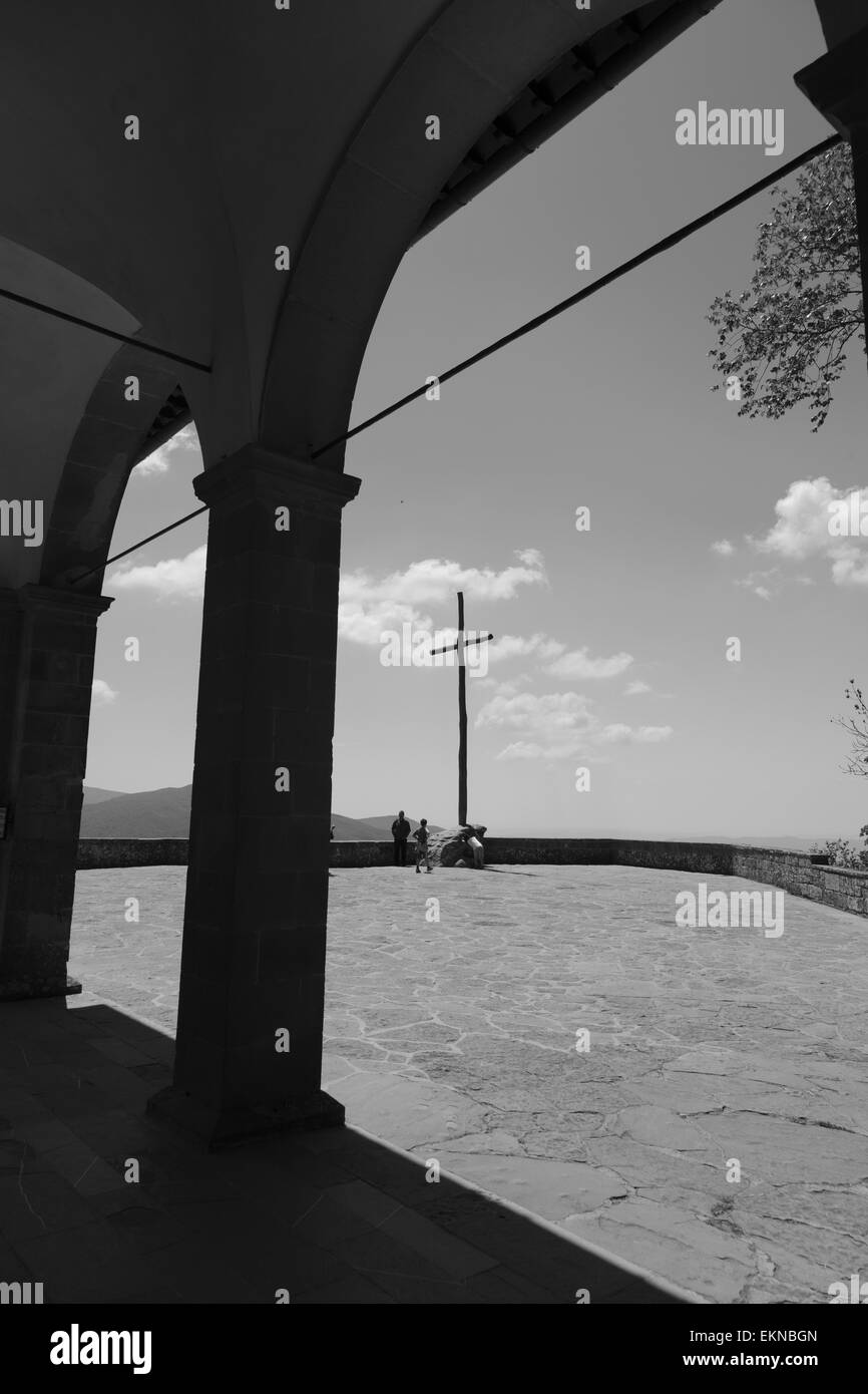 Monocromatico del Santuario de La Verna, Arezzo Foto Stock