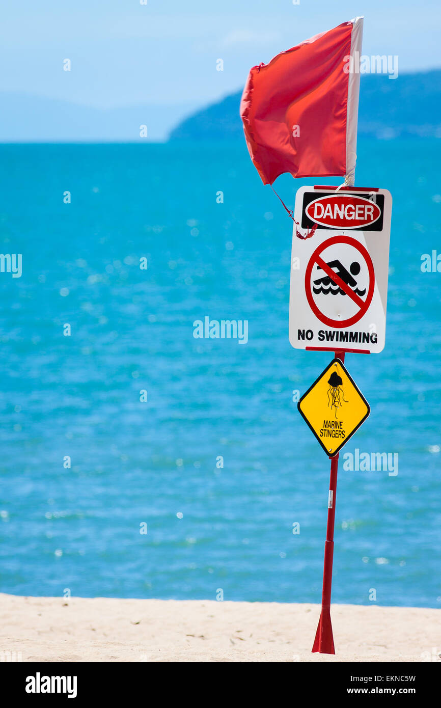 Jelly fish segno di avvertimento Foto Stock