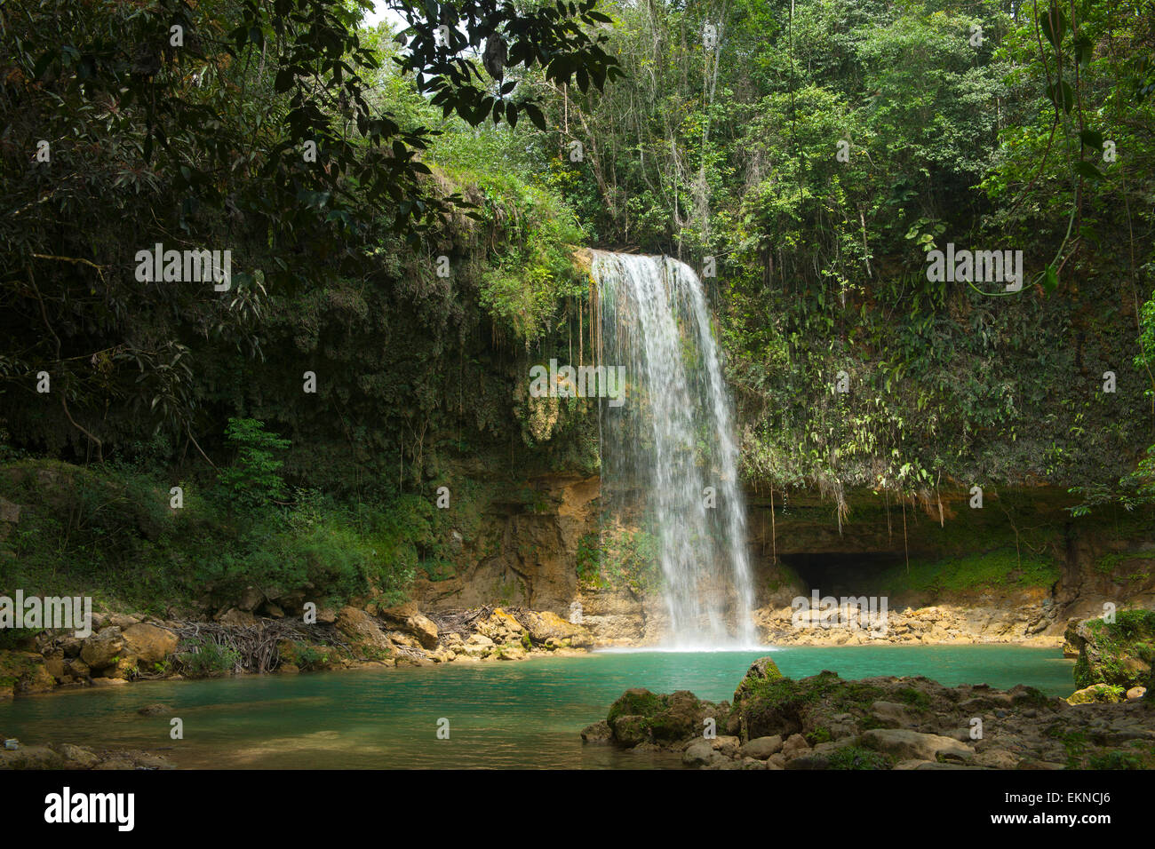 Dominikanische Republik, Osteno, Wasserfall Salto de Socoa an der Autopista del Nordeste von Nagua nach Santo Domingo Foto Stock