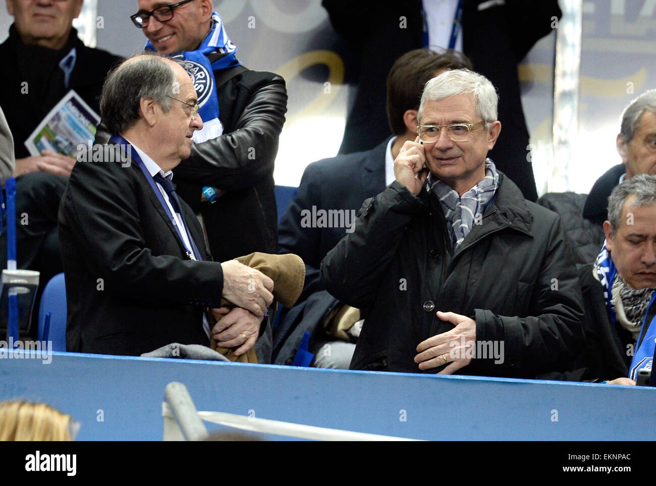 NOEL LE GRAET / CLAUDE BARTOLONE - 11.04.2015 - Bastia / PSG - Finale de la Coupe de la Ligue 2015.Photo : Visual icona / Sport Foto Stock