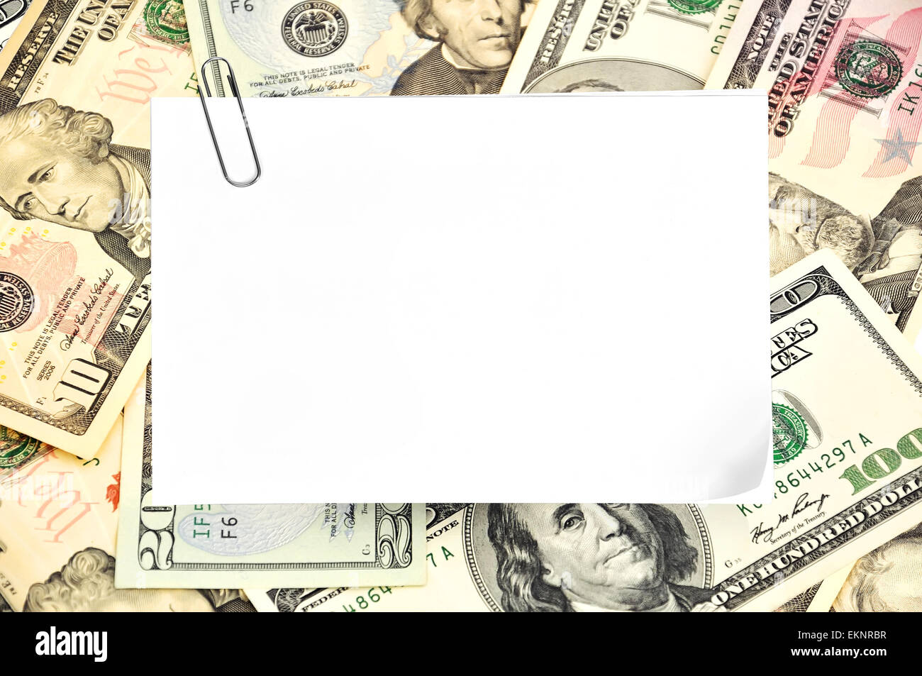 documento in bianco Foto Stock