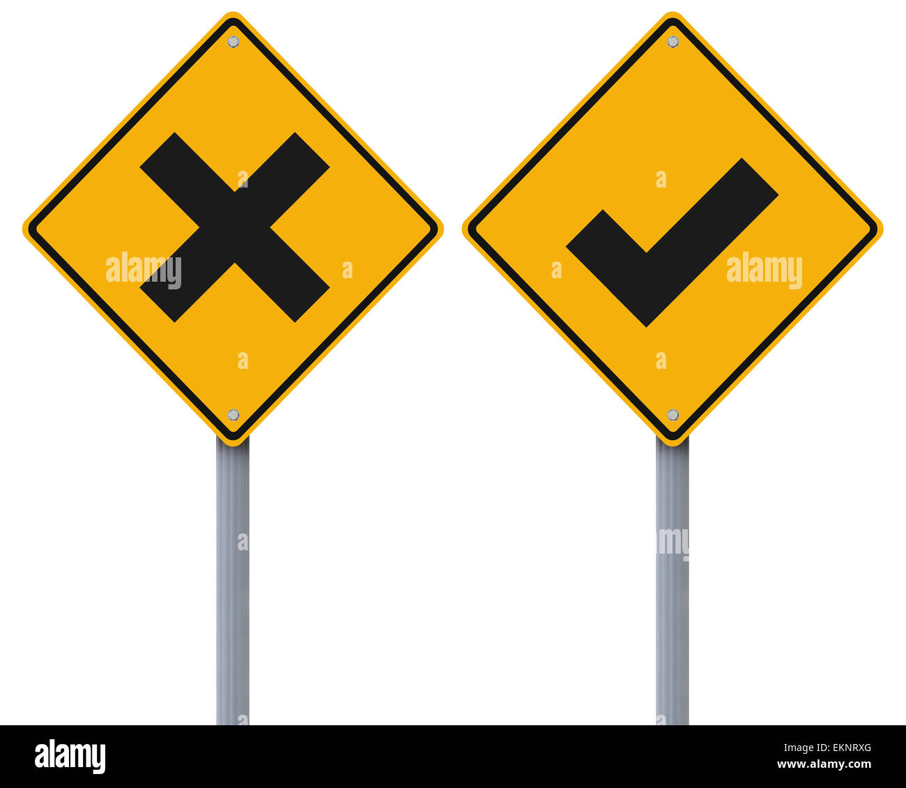 Giusto o sbagliato Foto Stock