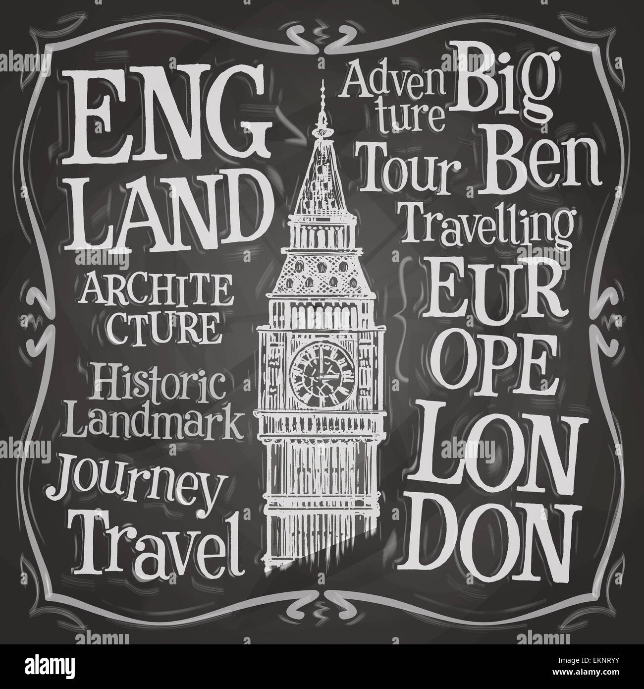 Big Ben vector logo design modello. London, Regno Unito Inghilterra o icona. Foto Stock