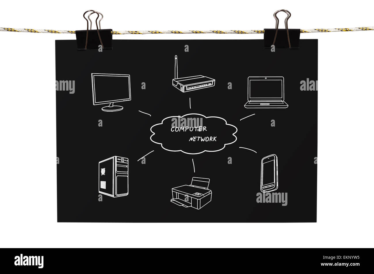 Calcolatore schema di rete Foto Stock