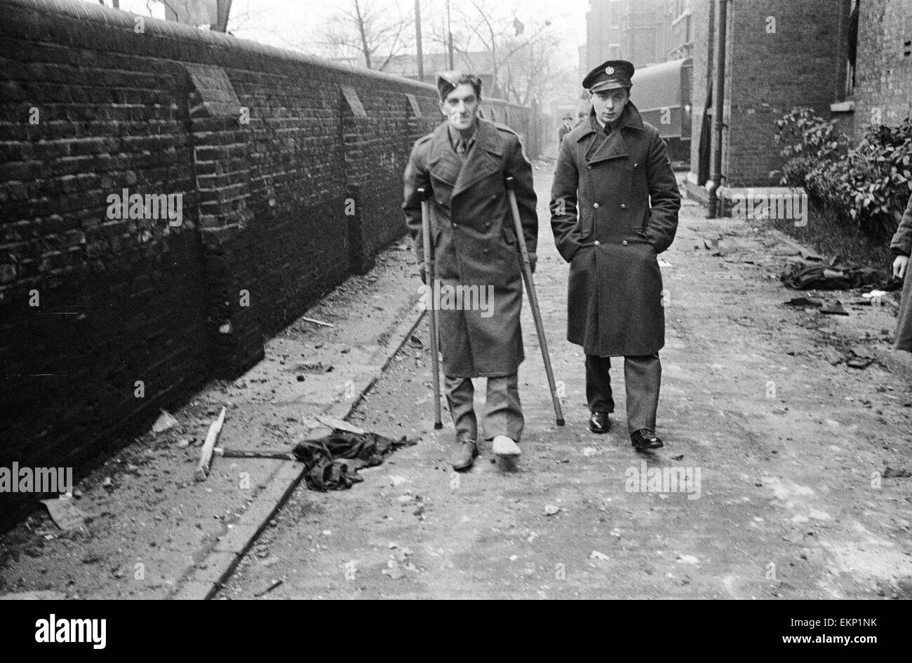 V2 incidente a razzo a Bethnal Green. 8 febbraio 1945. Foto Stock