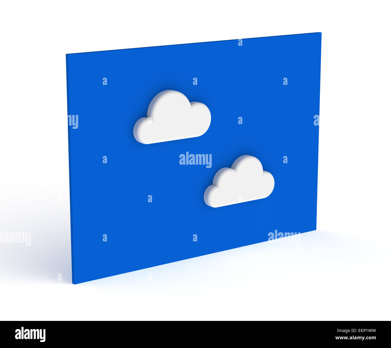 3D illustrazione di nuvole bianche sul cielo blu Board Foto Stock