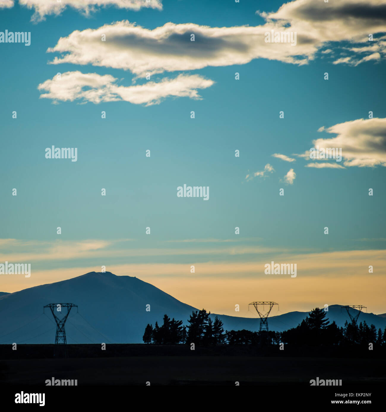 La mattina presto a Wedderburn, Regione di Otago, South Island, in Nuova Zelanda. Foto Stock