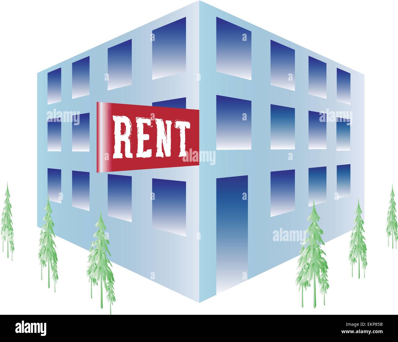 Il concetto di business: Edificio per uffici in affitto - 10 vettoriale EPS Illustrazione Vettoriale
