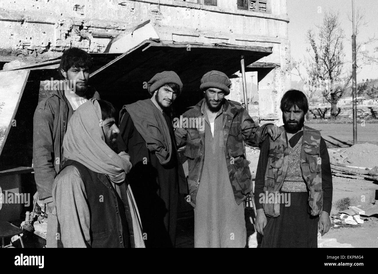 Organizzazione Mujahedin in inverno a Kabul 1994 Afghanistan Foto Stock