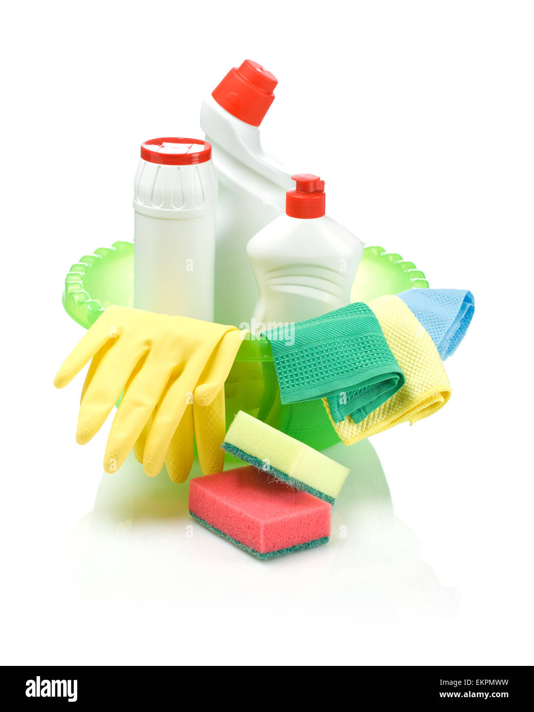 Materiali per la pulizia Foto Stock