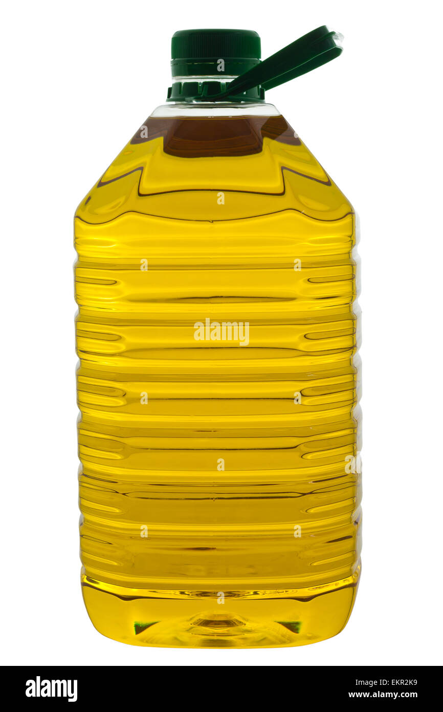 Bottiglia di olio di palma senza etichetta, isolati su sfondo bianco e il tracciato di ritaglio Foto Stock
