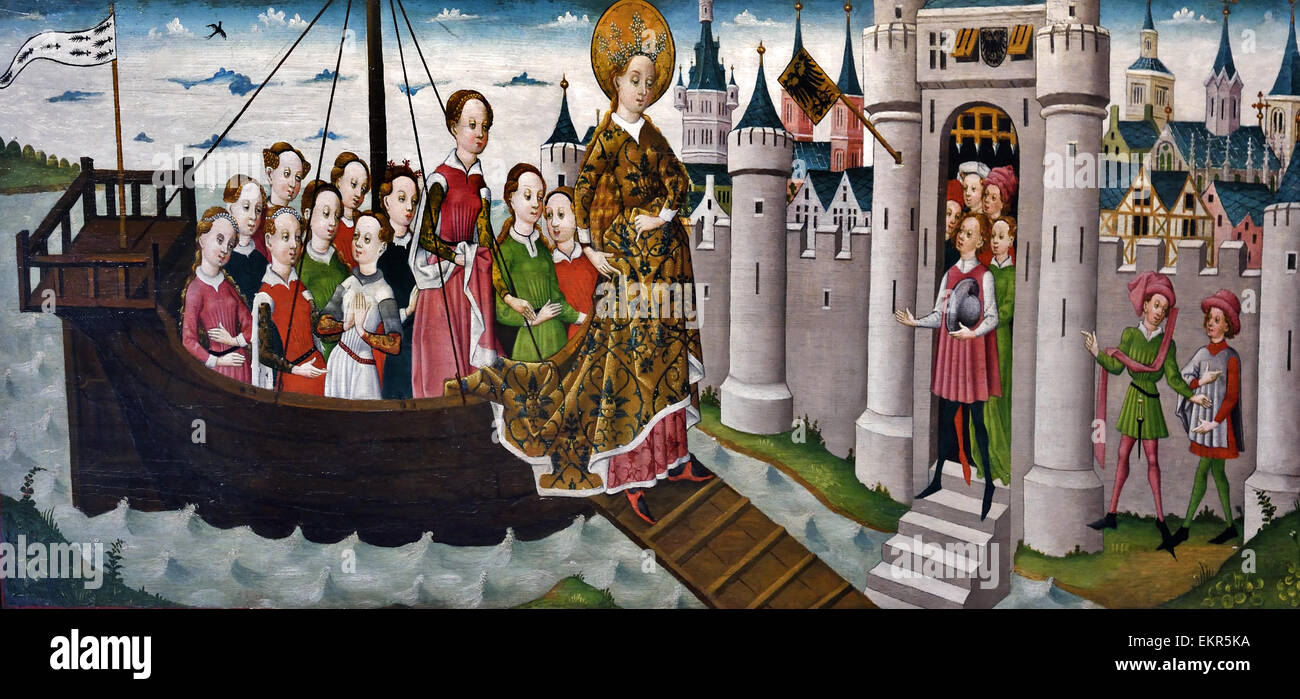 Colonia 1455 - 1460 La leggenda di Sant'Orsola; Arrivo a Tiel il tedesco in Germania Foto Stock