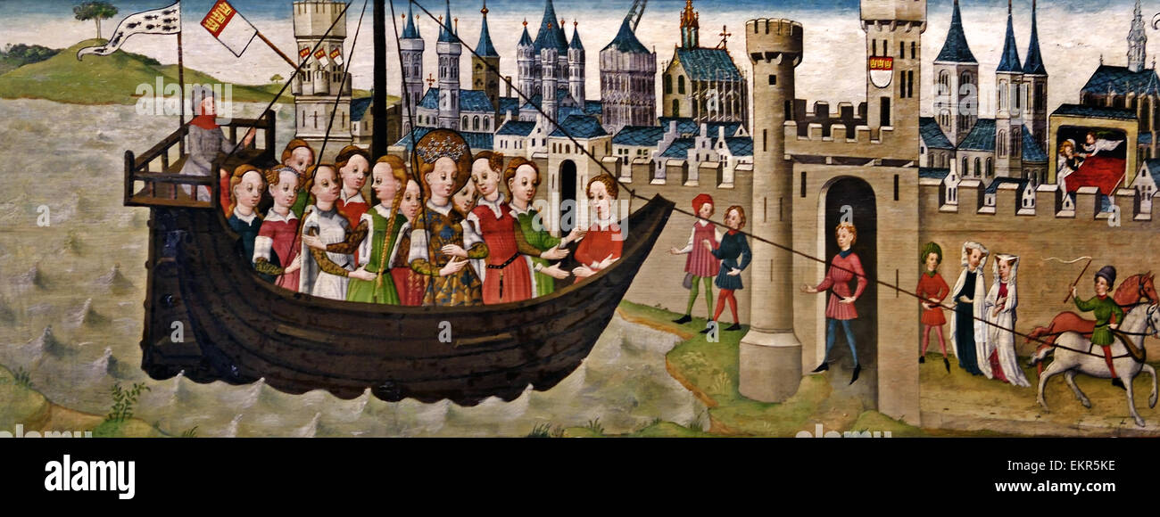 Colonia 1455 - 1460 La leggenda di Sant'Orsola; arrivo a Colonia e Sant'Orsola di sogno del tedesco in Germania Foto Stock