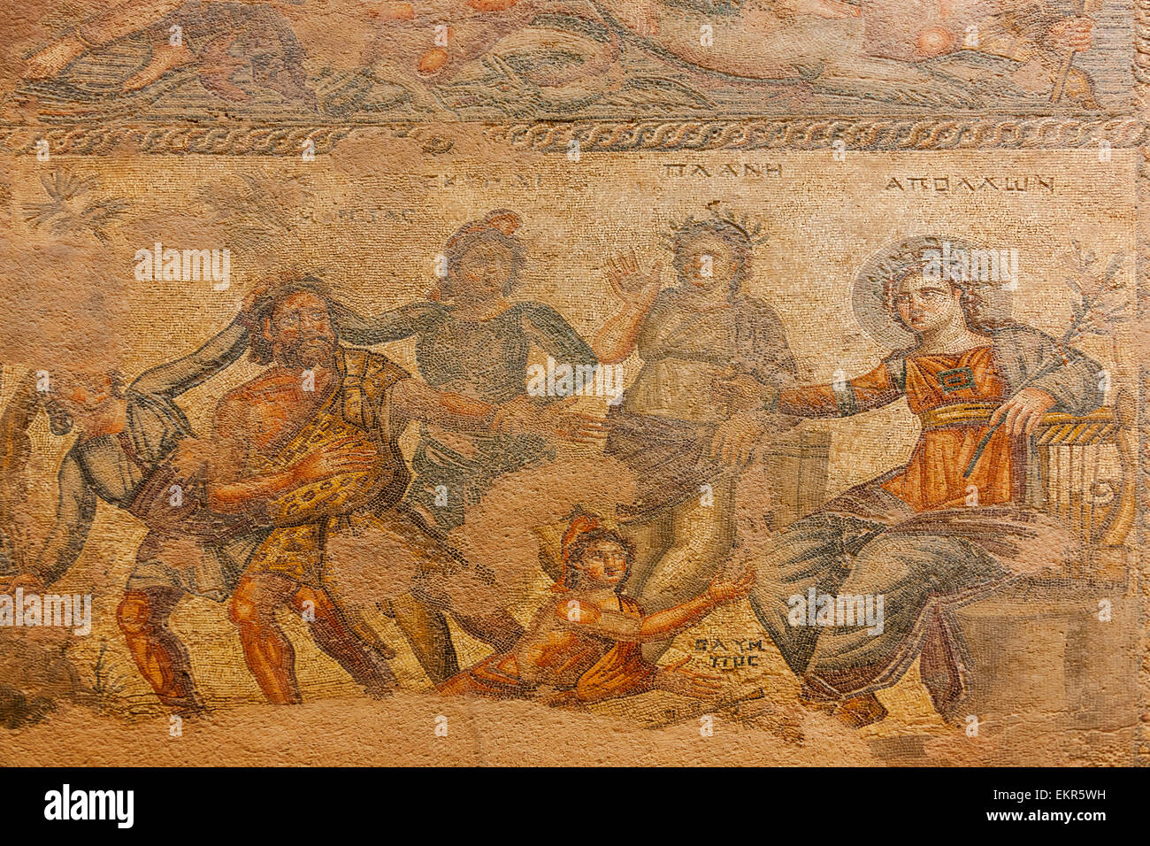 Pittura a mosaico nel parco archeologico, Paphos (Paphos), la Repubblica di Cipro Foto Stock