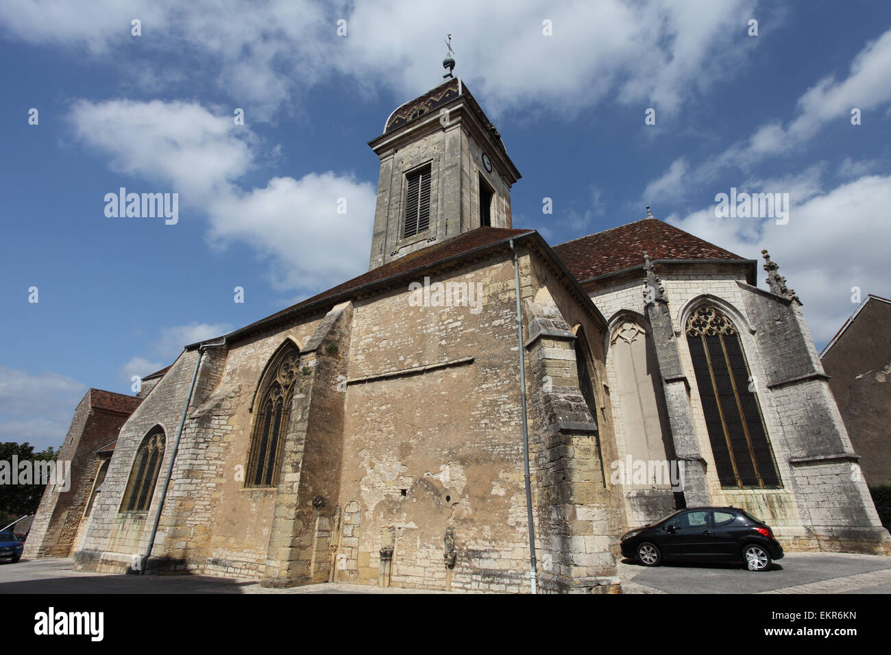 Il XII secolo la chiesa di Saint Hilaire, Pesmes, Haute-Saone, Francia Foto Stock
