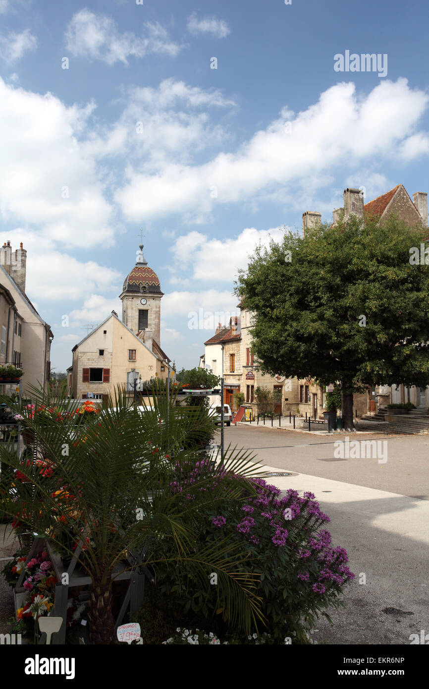 Il grazioso villaggio di Pesmes, Haute-Saone, Franche-Comte, Francia Foto Stock