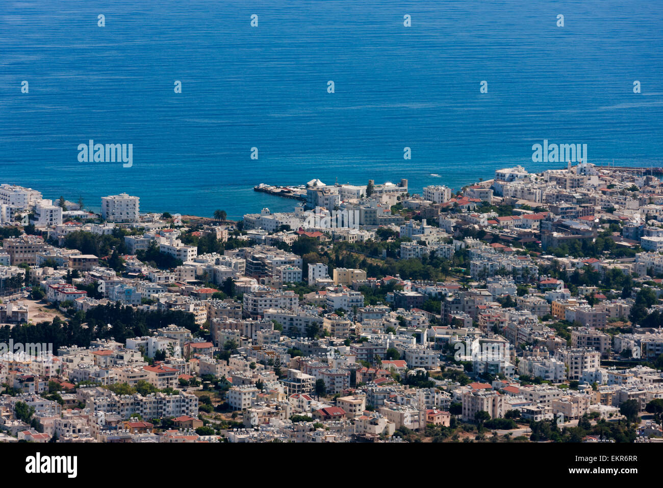 Kyrenia cityscape, Repubblica Turca di Cipro del Nord Foto Stock