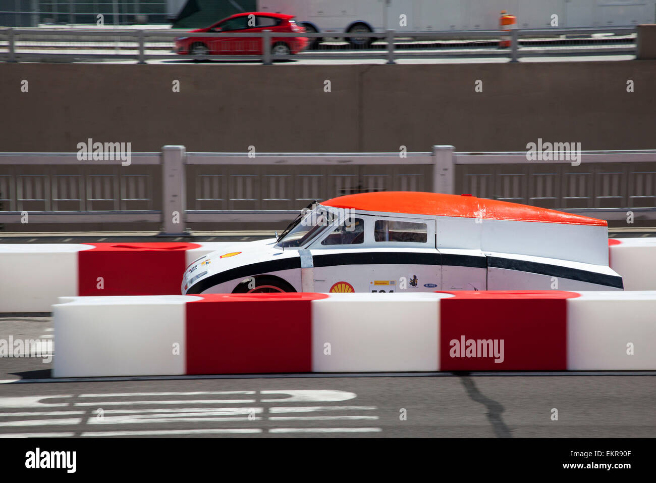 Detroit, Michigan - studente da cadute in granito di alta scuola unità nella Shell Eco-Marathon. Foto Stock