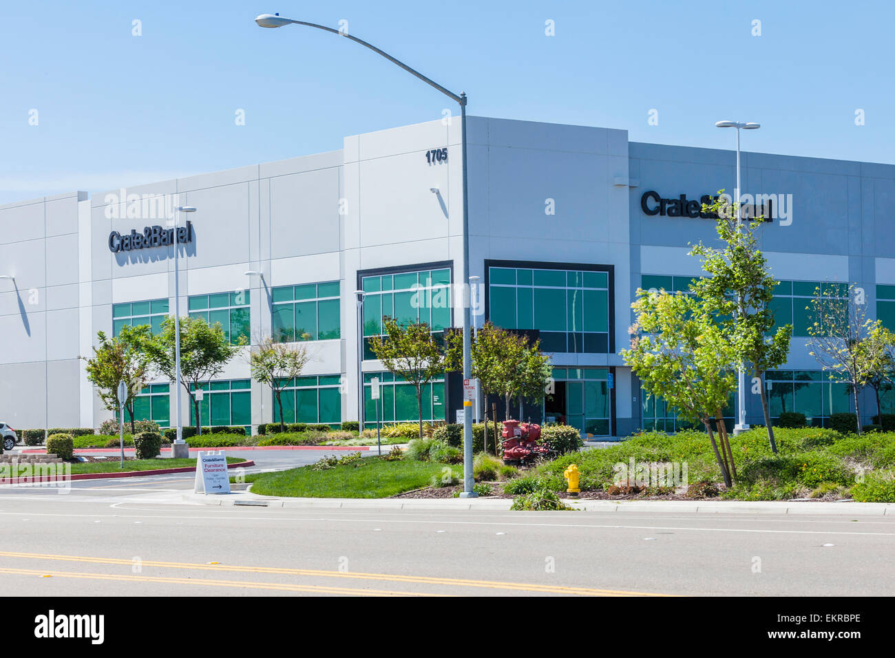 Una cassa e canna magazzino centro di spedizione in Tracy California Foto Stock