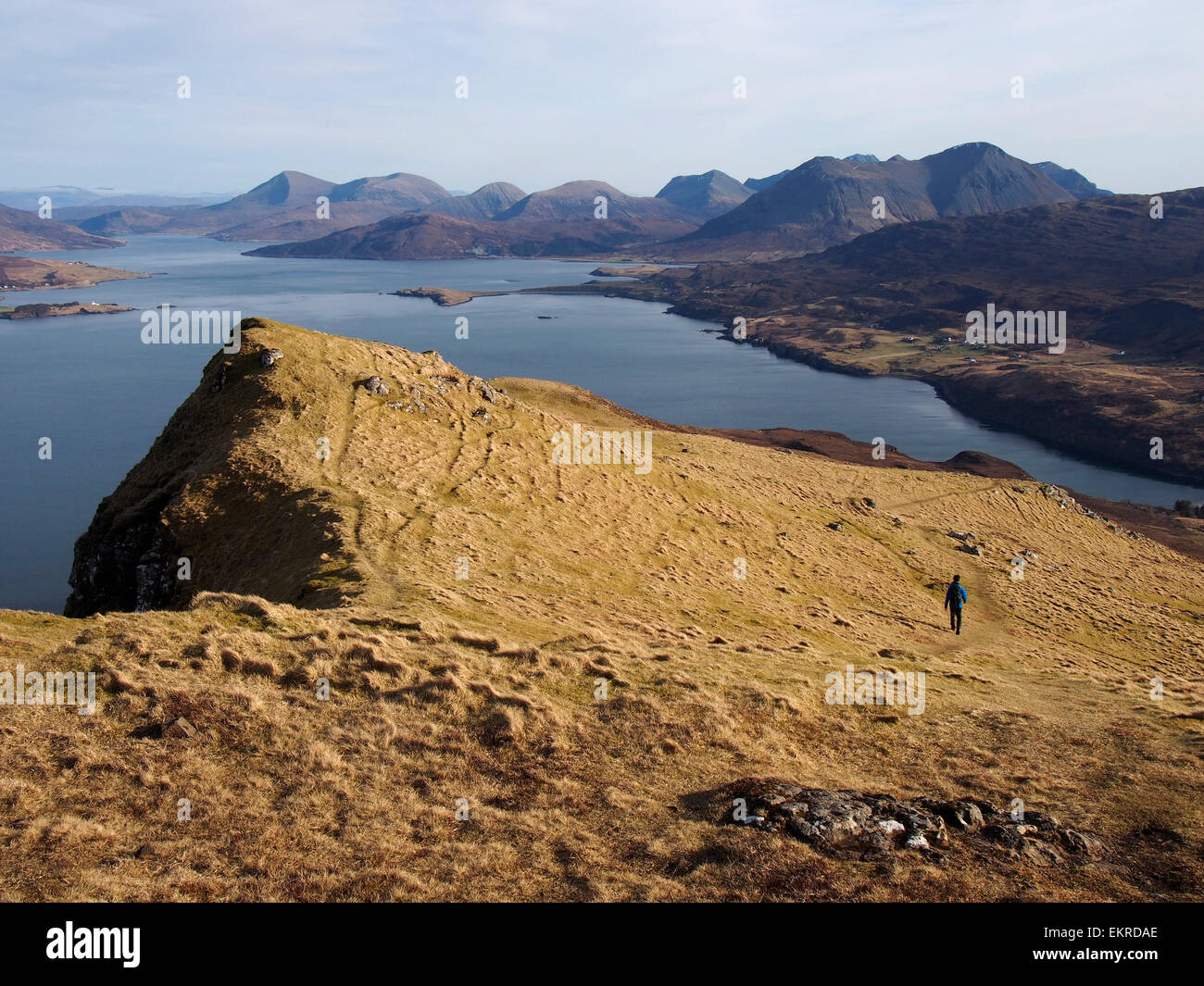 Vista sud da Ben Tianavaig, Skye, Scozia Foto Stock