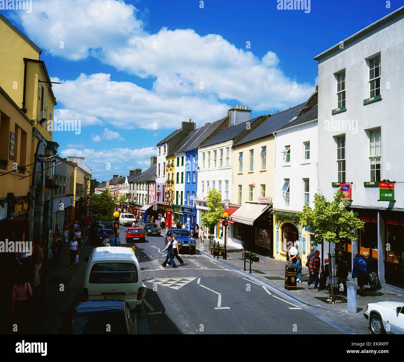 Città di Kilkenny,Co Kilkenny,l'Irlanda;Street scene della città di Kilkenny Foto Stock