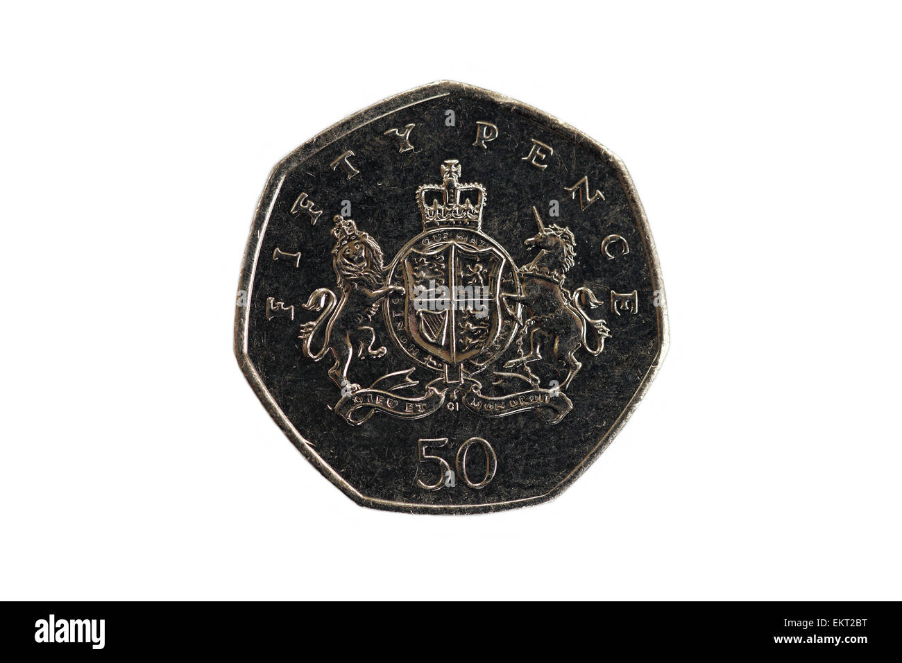 British cinquanta pence pezzo Foto Stock