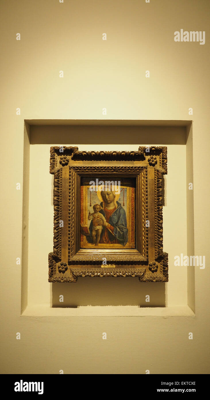 La Madonna e il Bambino di Vincenzo Foppa pittore, il Castello Sforzesco, il museo di arte antica piazza Castello, Milano, Lombardia, Italia Foto Stock