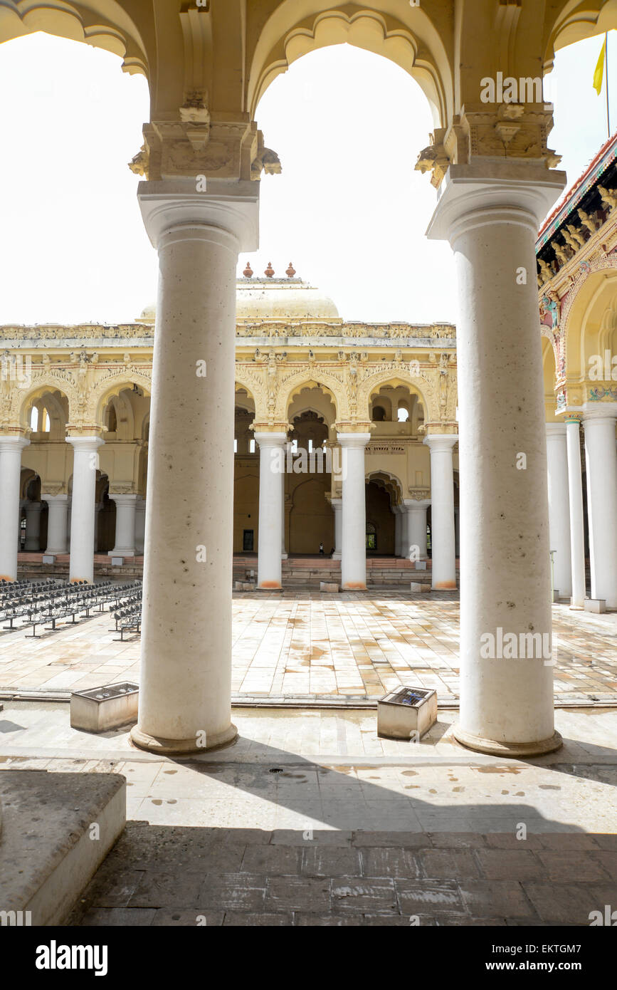 Thirumalai Nayak Palace, India, nello Stato del Tamil Nadu, Madurai Foto Stock