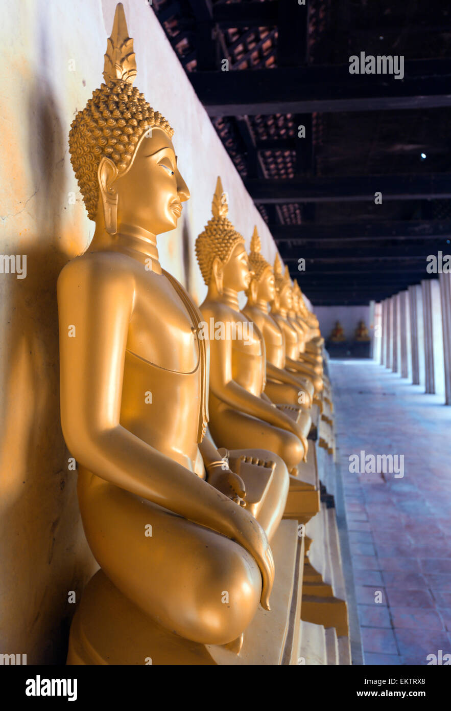 Statua del Buddha al Wat Phutthaisawan in Ayutthaya, Thailandia Foto Stock