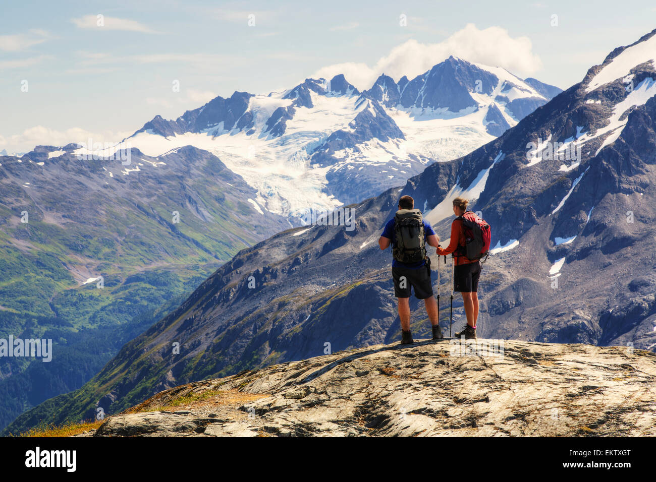 Alaska,escursionista,Vista,Donna,Mountain Foto Stock