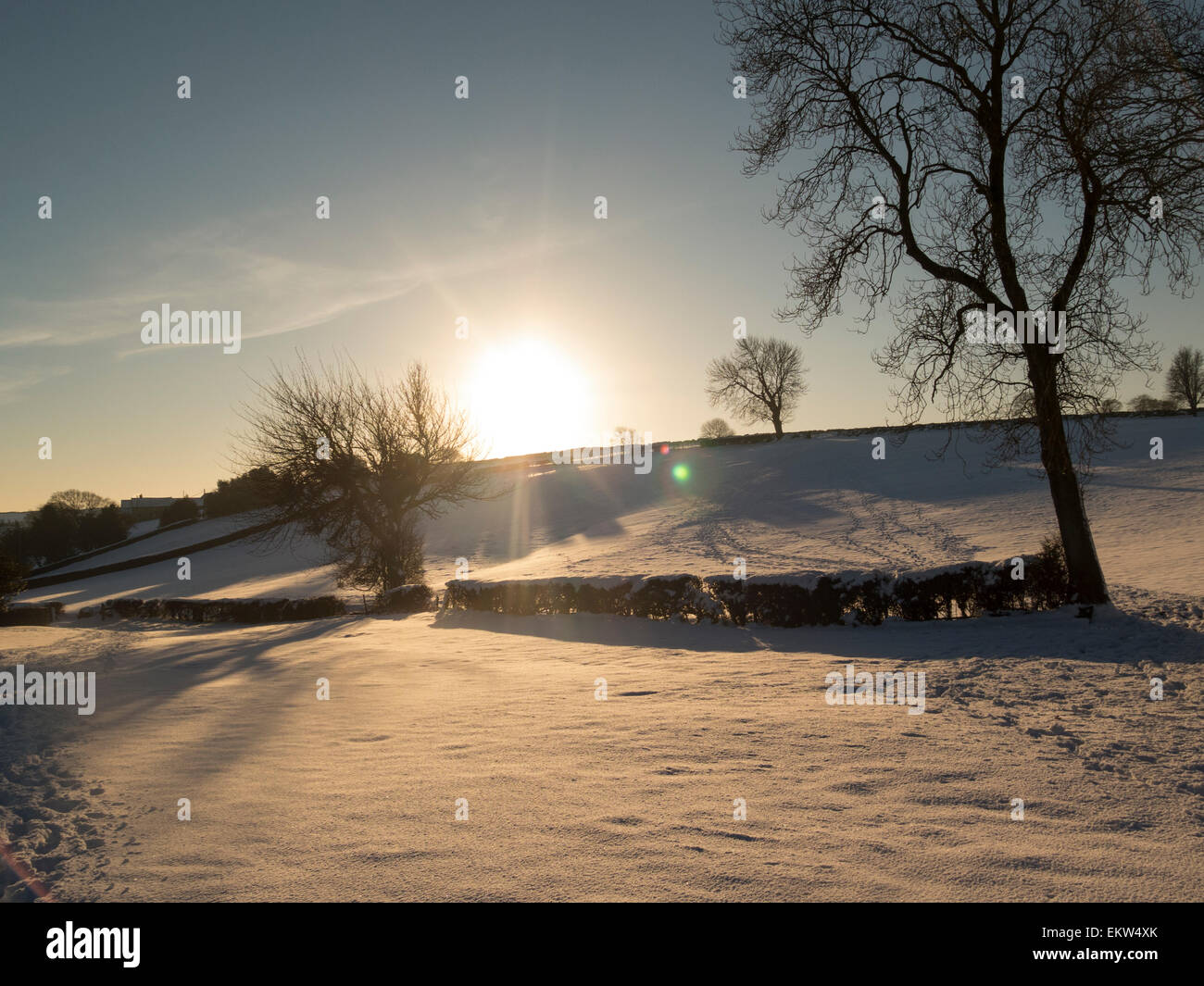 Snow,vicino a Matlock,Derbyshire,la Gran Bretagna (dicembre 2014) Foto Stock