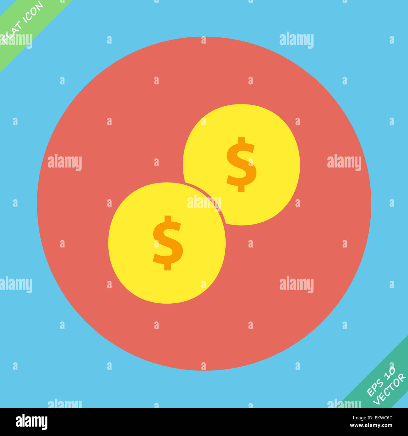 Moneta in oro con il simbolo del dollaro. Foto Stock