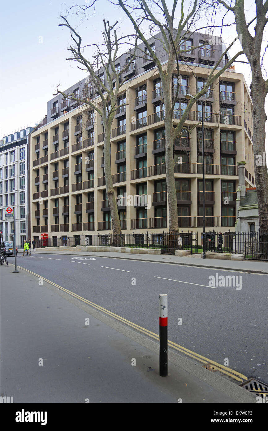 St Dunstans House. Un nuovo sviluppo di appartamenti di lusso su Fetter Lane nella città di Londra. Foto Stock