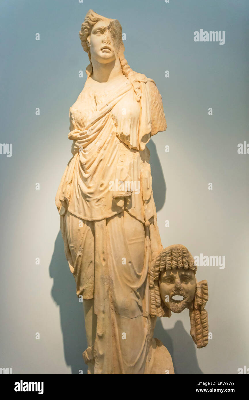 Statua di marmo scultura, Aphrodisias museo, Aphrodisias, Anatolia, Turchia Foto Stock