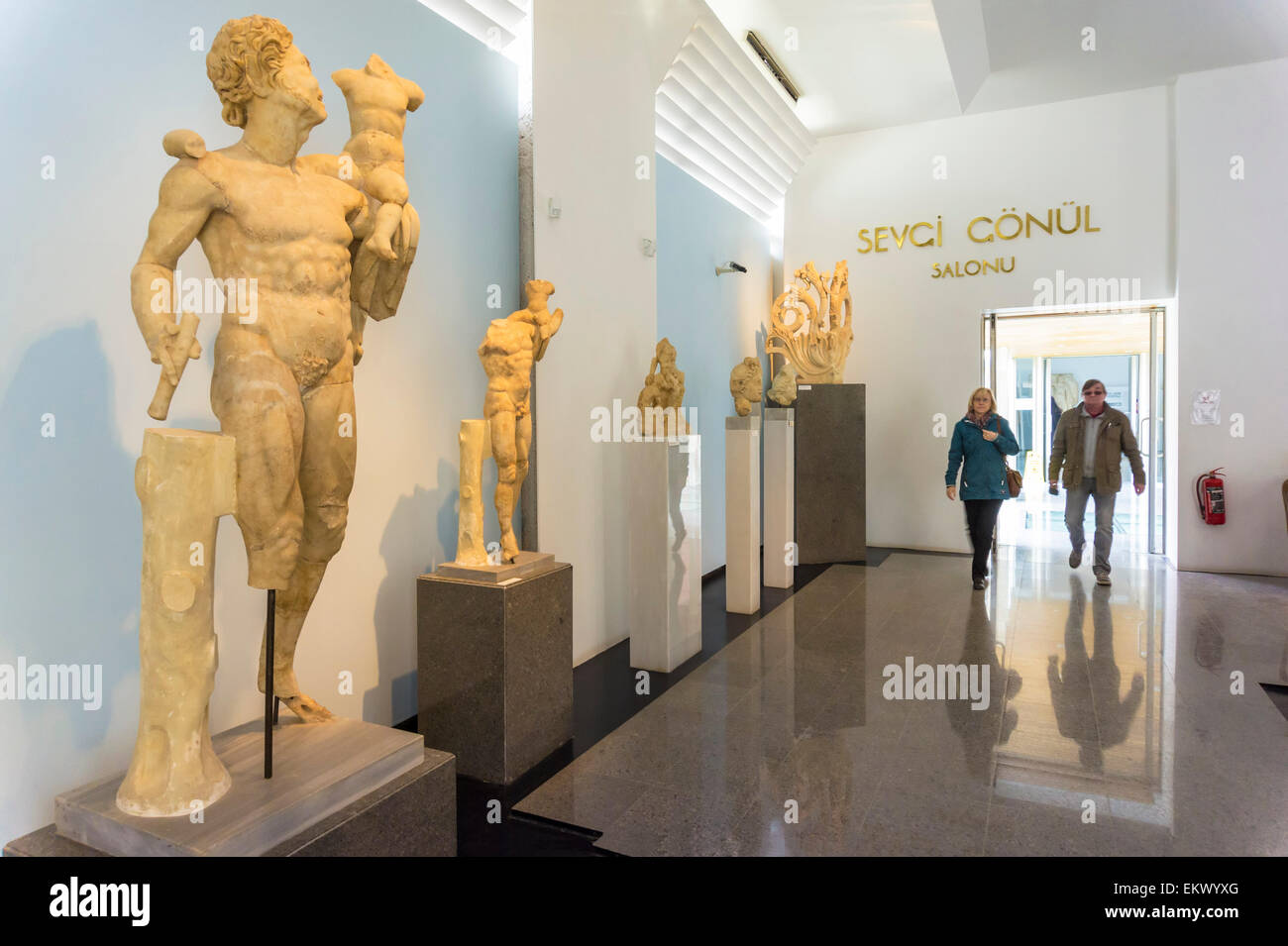 Le sculture in marmo e statue, Aphrodisias museo interno, Aphrodisias, Anatolia, Turchia Foto Stock