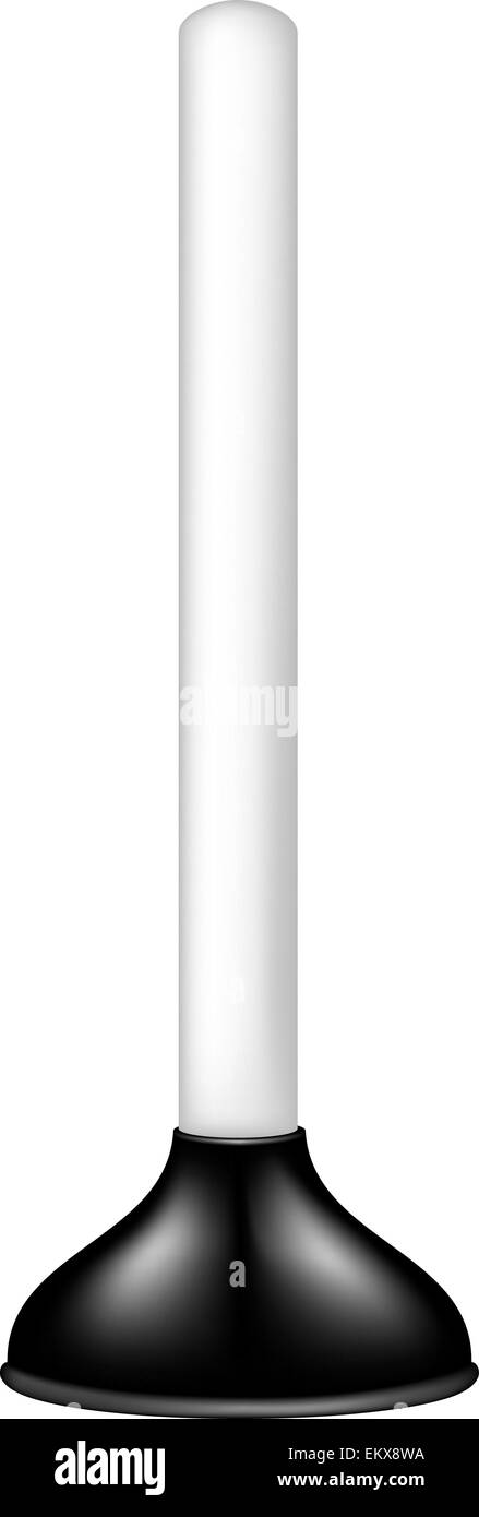 Stantuffo con manico di colore bianco Illustrazione Vettoriale