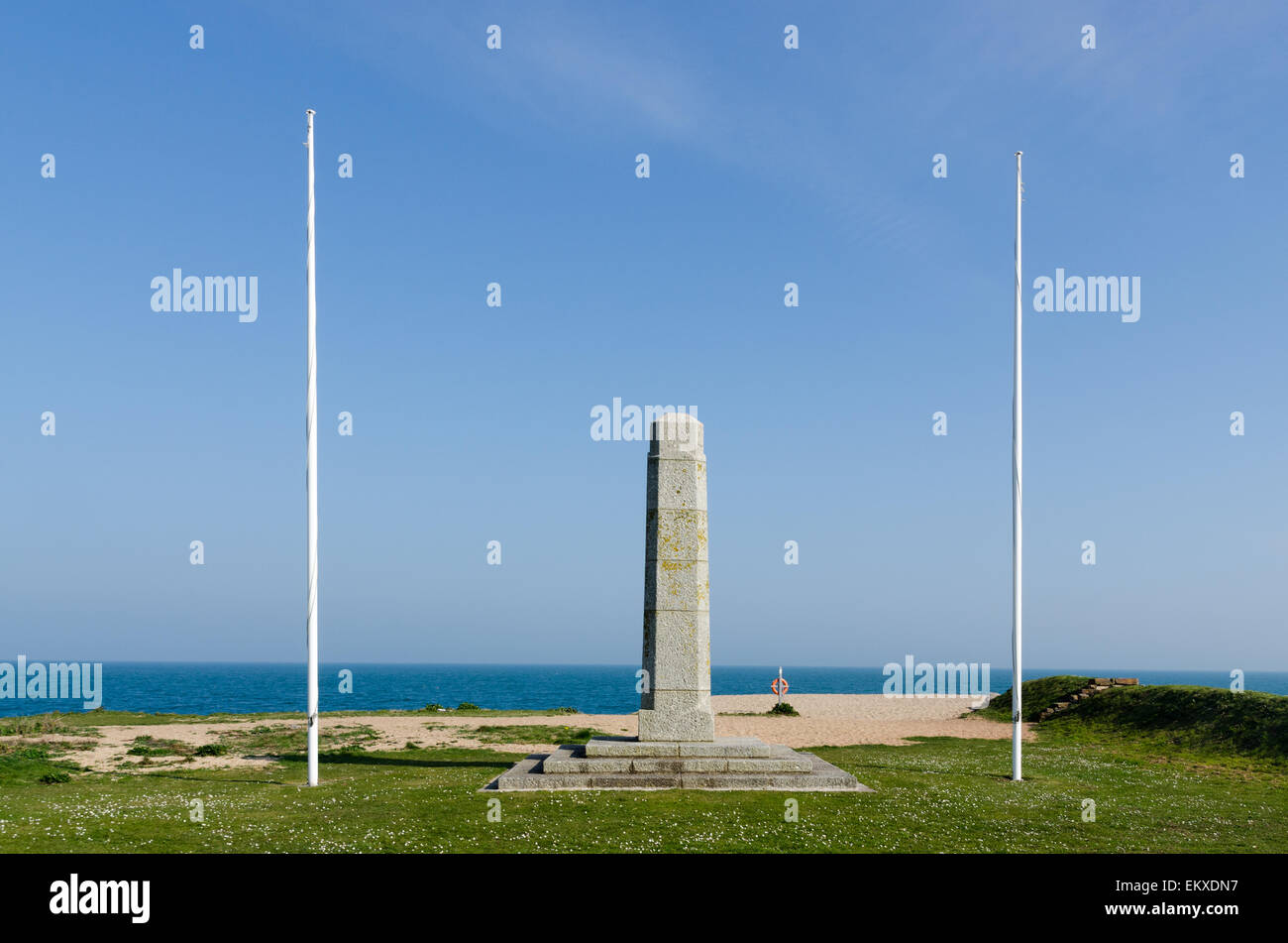 Memoriale di guerra su Slapton sabbie al Torcross in Devon Foto Stock